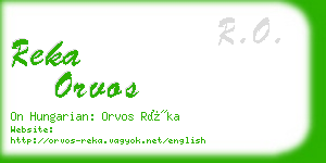 reka orvos business card